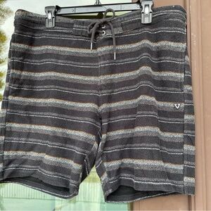 VISSLA Black/Grey/Orange Terry Cotton Shorts XL